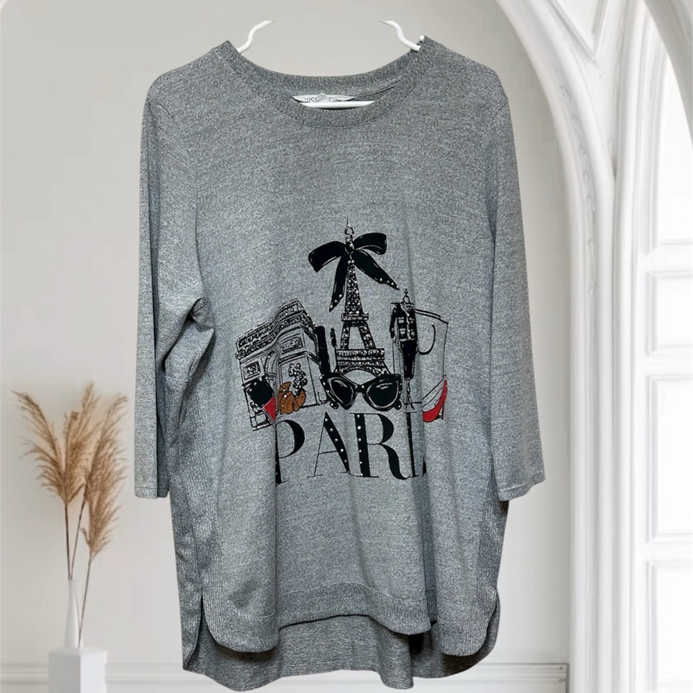 💜Half Off💜Paris Graphic Sweatshirt KISS AND FLY